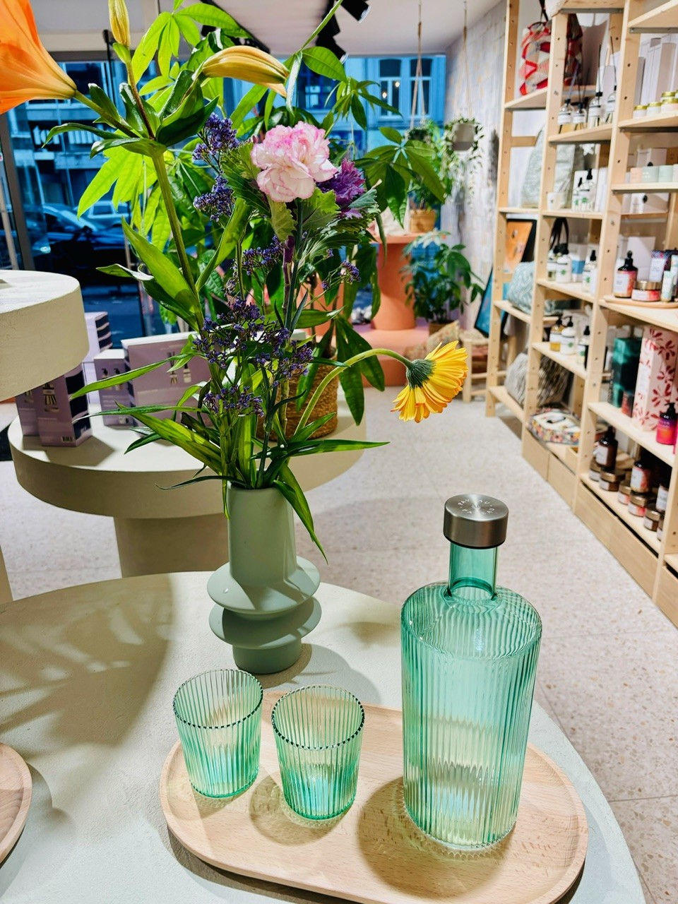 Glaswerk in de winkel